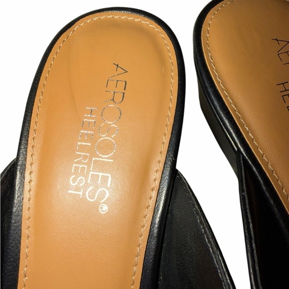 Aerosoles Womens HeelRest Black Slip On Open Toe Size 9M - Picture 5 of 8